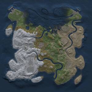 Thumbnail Rust Map: Procedural Map, Size: 3500, Seed: 41405, 13 Monuments