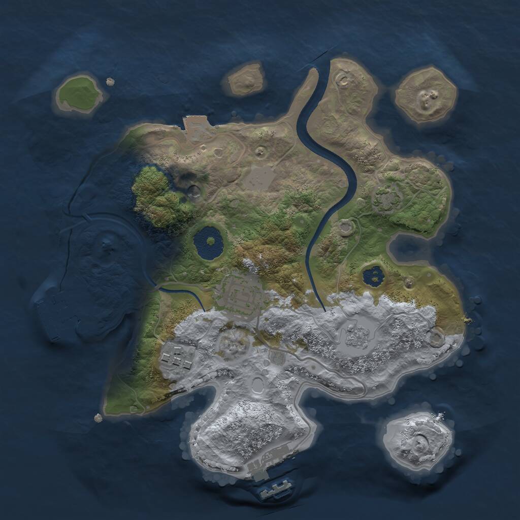 Rust Map: Procedural Map, Size: 2500, Seed: 1931915837, 8 Monuments