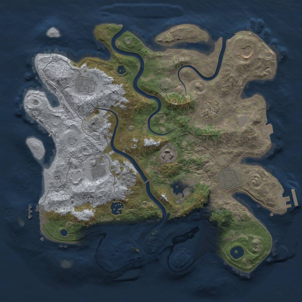 Rust Map: Procedural Map, Size: 3500, Seed: 78276, 15 Monuments