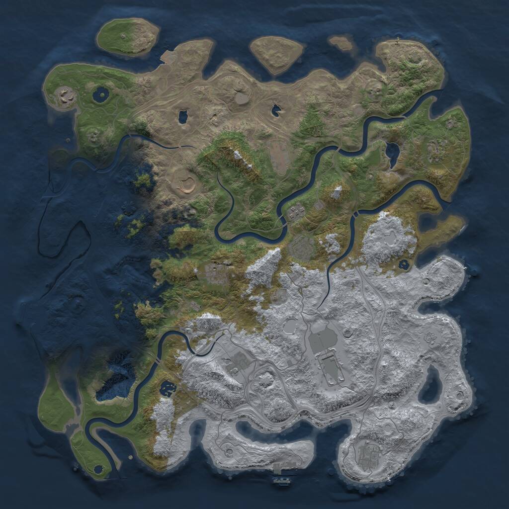 Rust Map: Procedural Map, Size: 4800, Seed: 89010, 17 Monuments