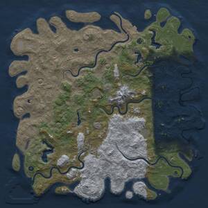 Thumbnail Rust Map: Procedural Map, Size: 6000, Seed: 811061013, 17 Monuments