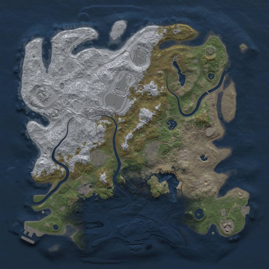Rust Map: Procedural Map, Size: 4000, Seed: 549412344, 15 Monuments