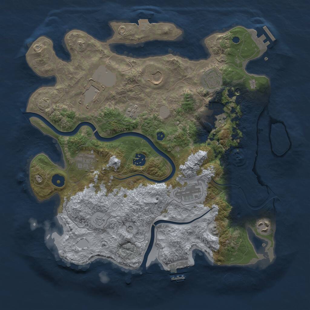 Rust Map: Procedural Map, Size: 3600, Seed: 1475597894, 15 Monuments