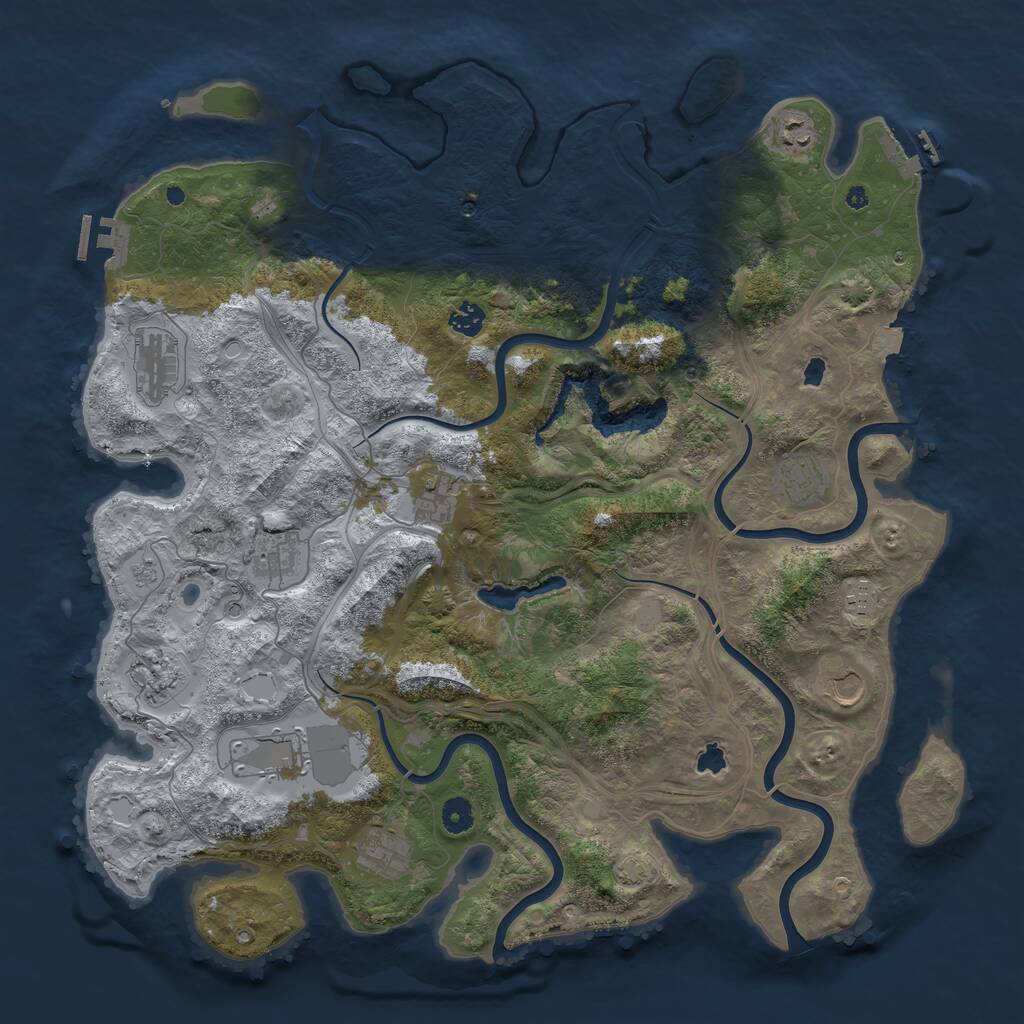 Rust Map: Procedural Map, Size: 4500, Seed: 530577195, 17 Monuments