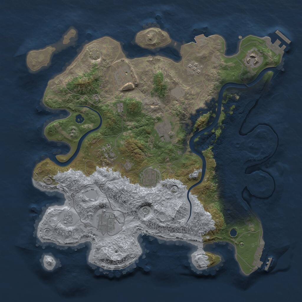 Rust Map: Procedural Map, Size: 3400, Seed: 2984039, 13 Monuments