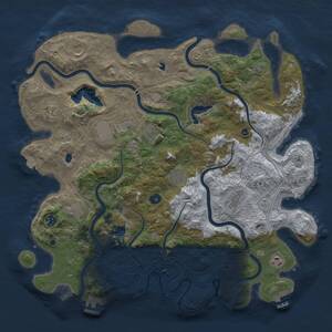 Thumbnail Rust Map: Procedural Map, Size: 4500, Seed: 994588778, 16 Monuments
