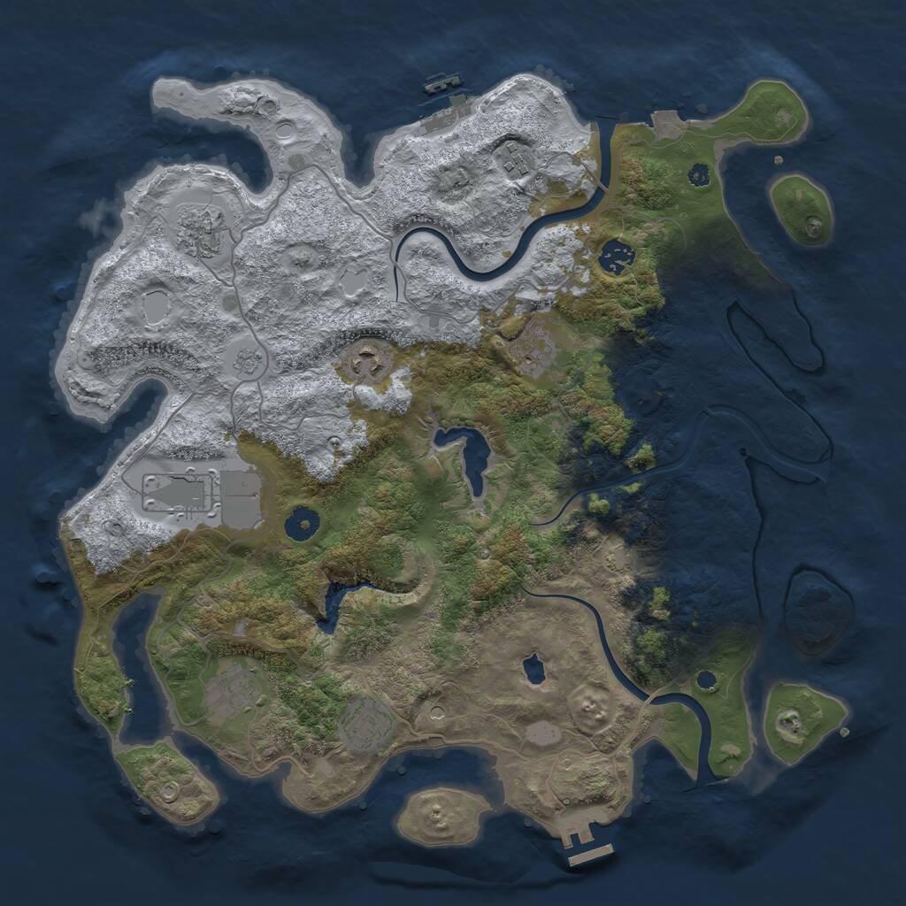 Rust Map: Procedural Map, Size: 4000, Seed: 714012309, 14 Monuments
