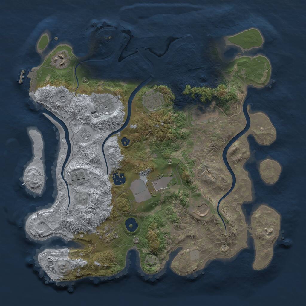 Rust Map: Procedural Map, Size: 3500, Seed: 794970247, 15 Monuments