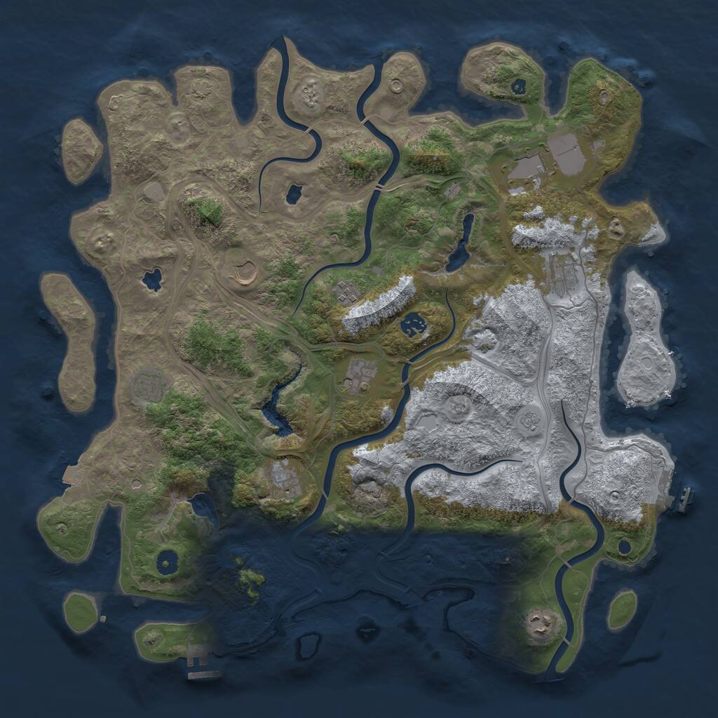 Rust Map: Procedural Map, Size: 4500, Seed: 1776236175, 15 Monuments