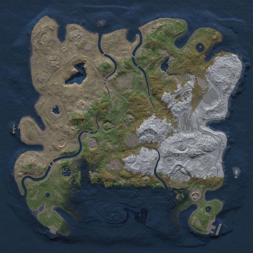 Rust Map: Procedural Map, Size: 4250, Seed: 481099850, 17 Monuments