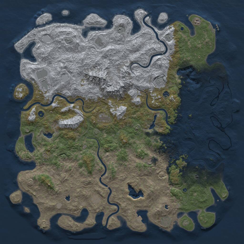 Rust Map: Procedural Map, Size: 6000, Seed: 234567891, 17 Monuments