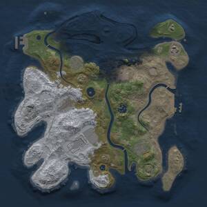 Thumbnail Rust Map: Procedural Map, Size: 3500, Seed: 992157970, 14 Monuments