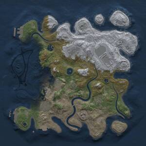 Thumbnail Rust Map: Procedural Map, Size: 3500, Seed: 106084569, 14 Monuments