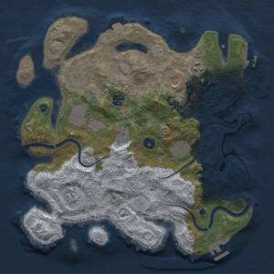 Thumbnail Rust Map: Procedural Map, Size: 3500, Seed: 43286, 15 Monuments