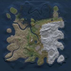 Thumbnail Rust Map: Procedural Map, Size: 3500, Seed: 1644226101, 14 Monuments
