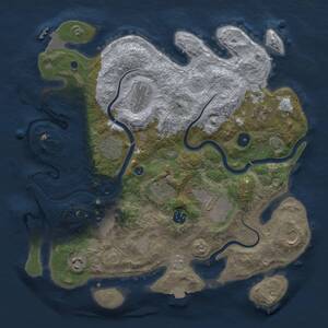 Thumbnail Rust Map: Procedural Map, Size: 3650, Seed: 75051, 15 Monuments