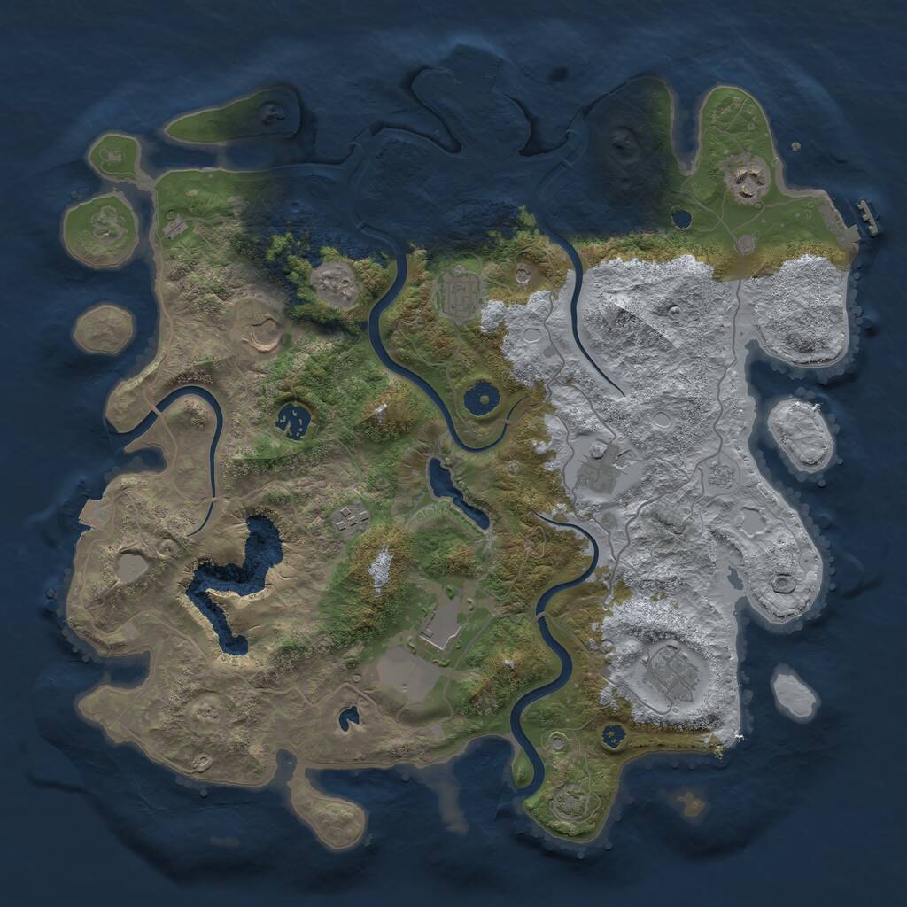 Rust Map: Procedural Map, Size: 4000, Seed: 2009665952, 14 Monuments