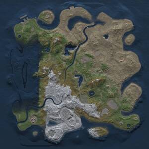 Thumbnail Rust Map: Procedural Map, Size: 4000, Seed: 242565628, 14 Monuments