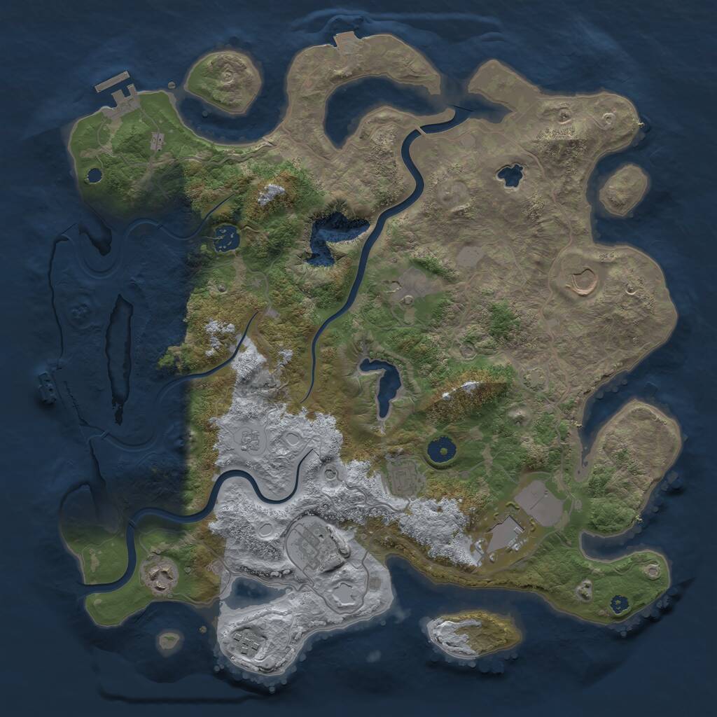 Rust Map: Procedural Map, Size: 4000, Seed: 242565628, 14 Monuments
