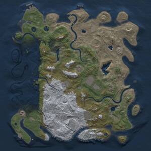 Thumbnail Rust Map: Procedural Map, Size: 4500, Seed: 428247818, 15 Monuments