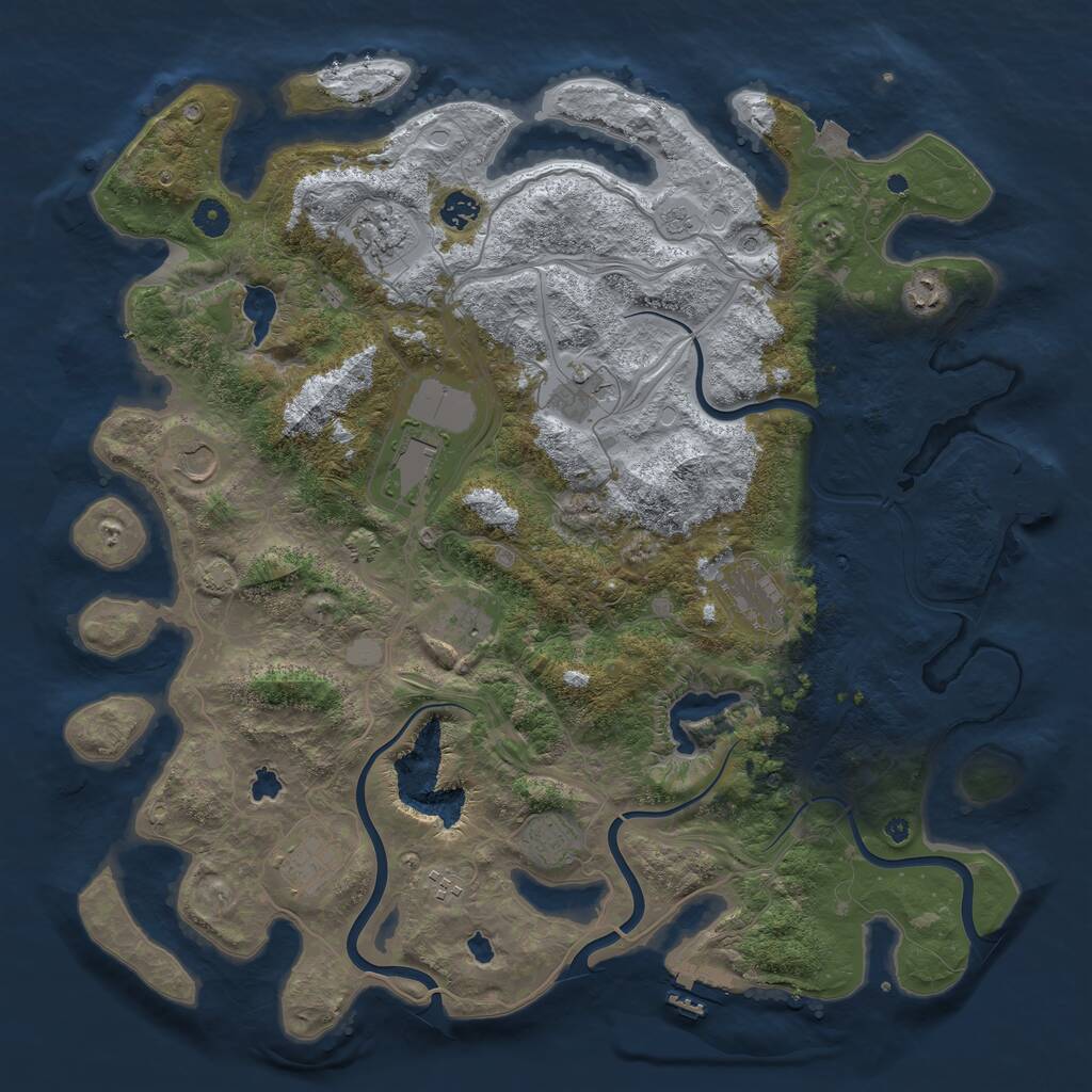 Rust Map: Procedural Map, Size: 4500, Seed: 1856110422, 17 Monuments