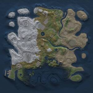 Thumbnail Rust Map: Procedural Map, Size: 3500, Seed: 1605160381, 14 Monuments