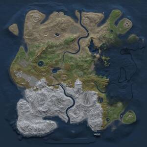 Thumbnail Rust Map: Procedural Map, Size: 4000, Seed: 1760745687, 16 Monuments