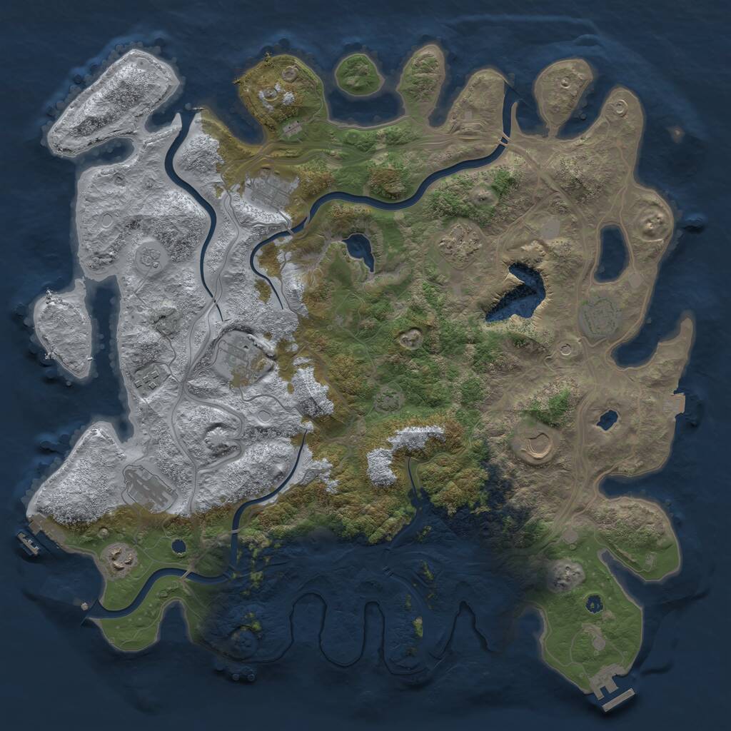 Rust Map: Procedural Map, Size: 4250, Seed: 77696797, 14 Monuments