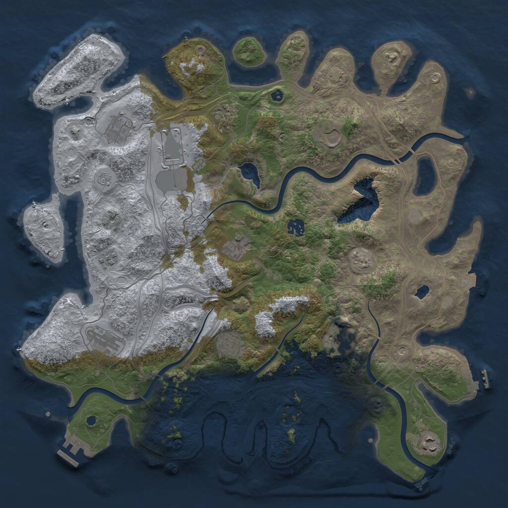 Rust Map: Procedural Map, Size: 4250, Seed: 77696797, 17 Monuments
