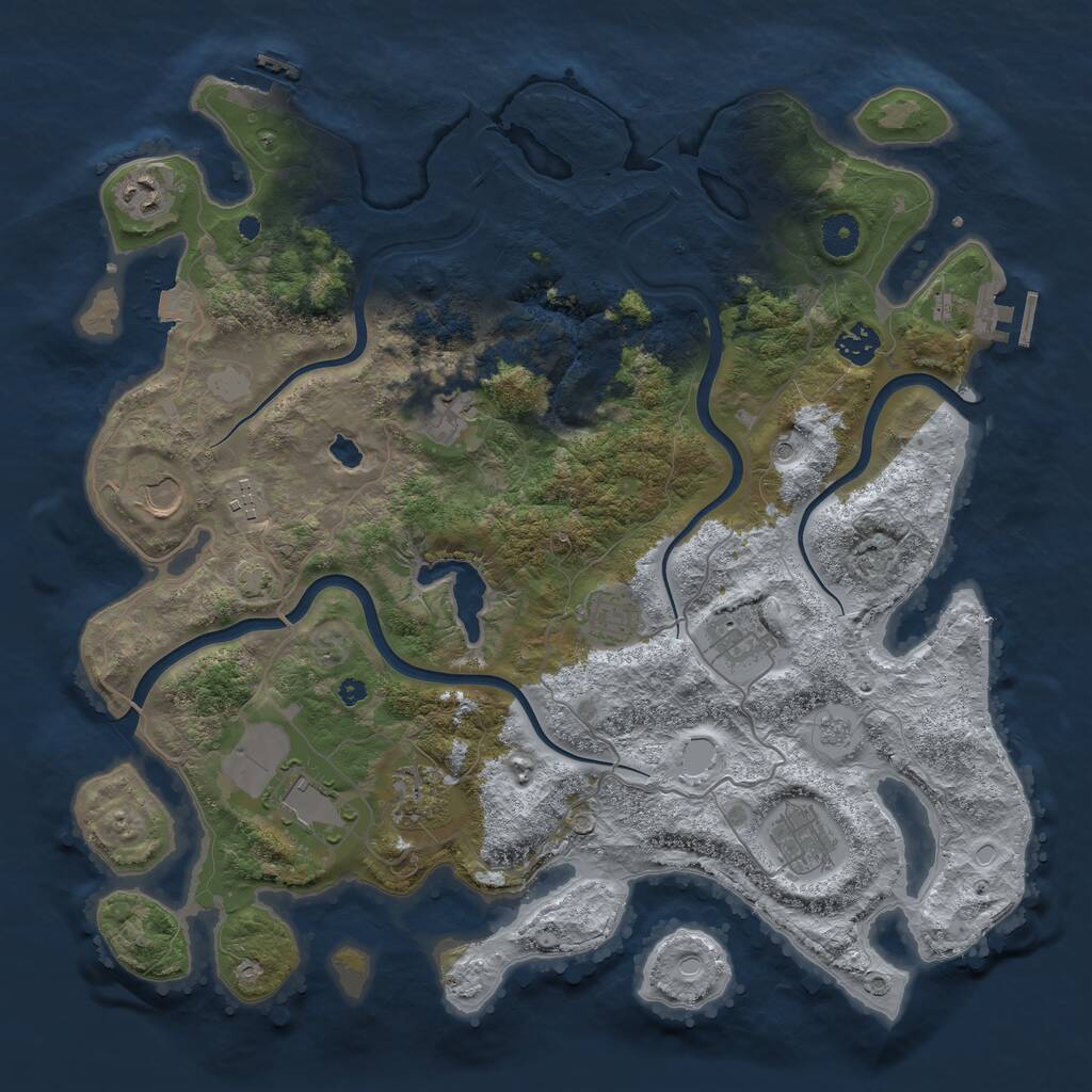 Rust Map: Procedural Map, Size: 4000, Seed: 1647159261, 16 Monuments