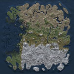 Thumbnail Rust Map: Procedural Map, Size: 6000, Seed: 1760745723, 17 Monuments