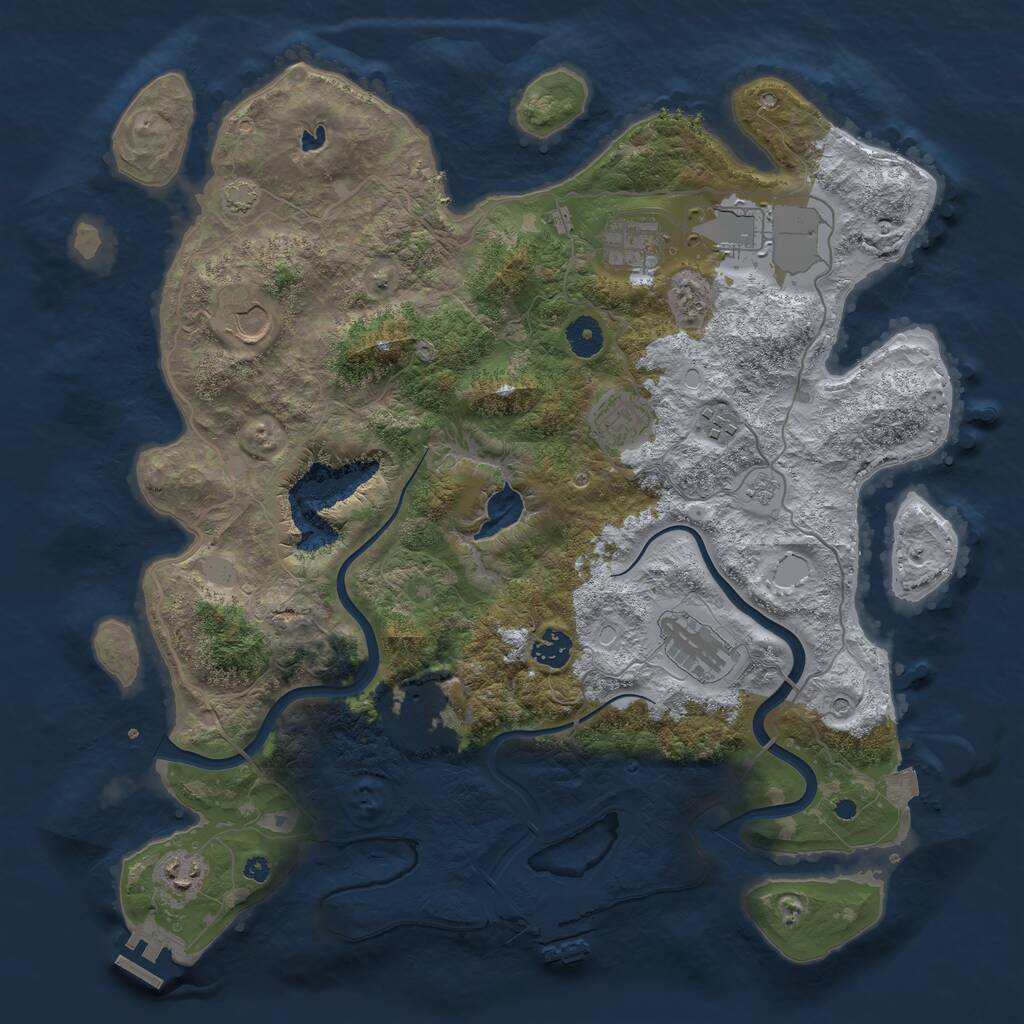 Rust Map: Procedural Map, Size: 4000, Seed: 5009, 15 Monuments