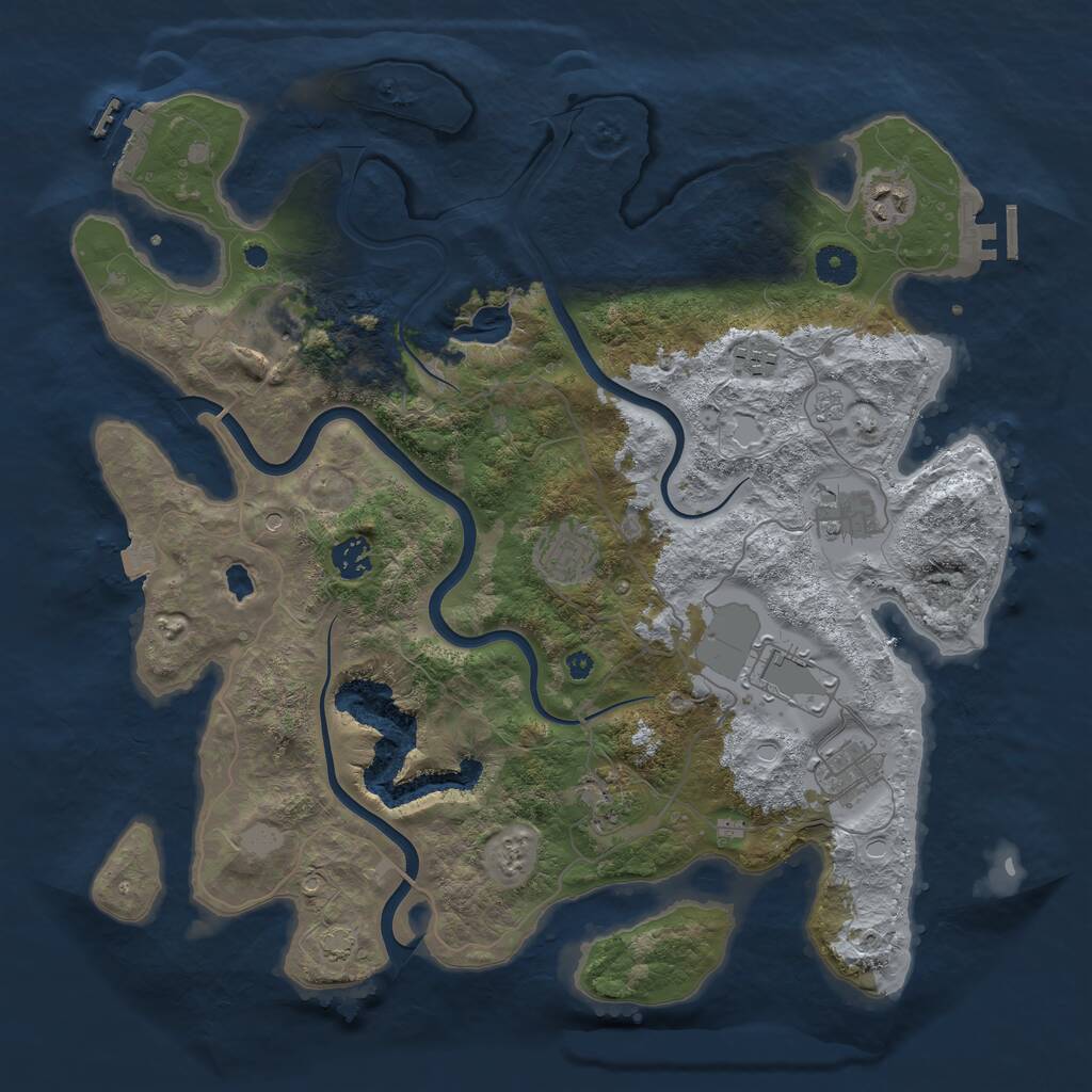 Rust Map: Procedural Map, Size: 4000, Seed: 5501, 15 Monuments