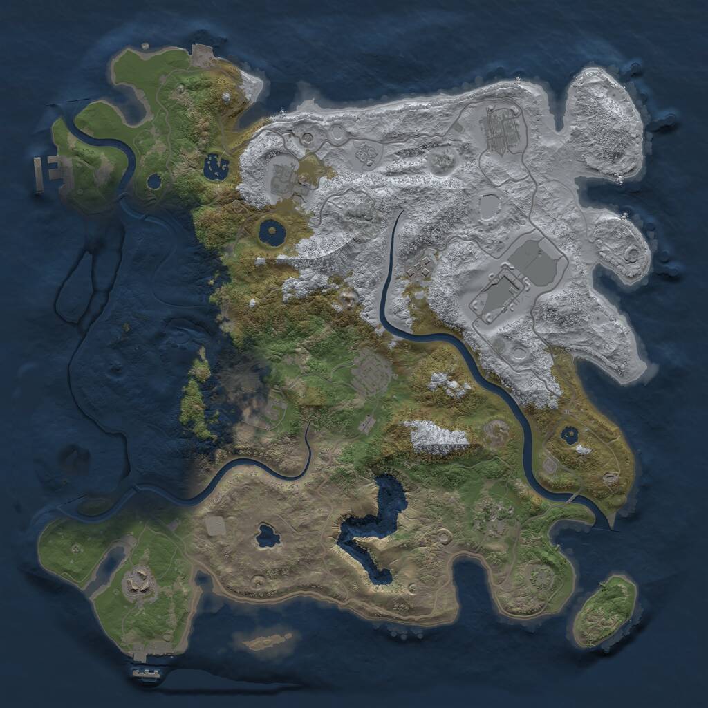 Rust Map: Procedural Map, Size: 4000, Seed: 3311, 15 Monuments