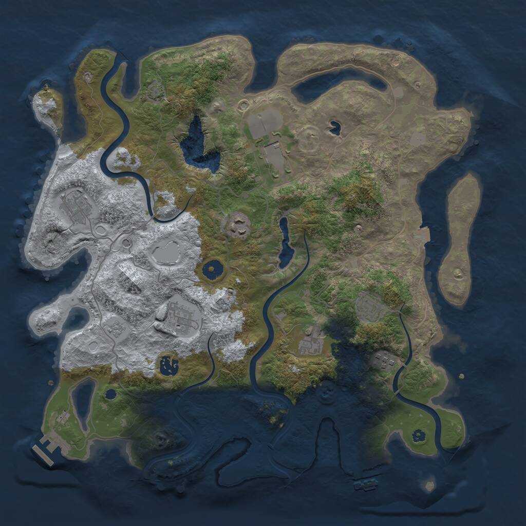 Rust Map: Procedural Map, Size: 4000, Seed: 4339, 14 Monuments