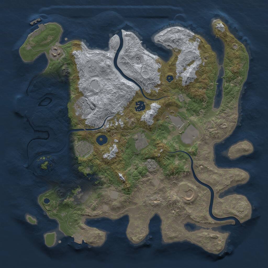 Rust Map: Procedural Map, Size: 3800, Seed: 383920, 15 Monuments