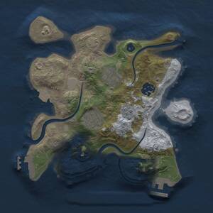 Thumbnail Rust Map: Procedural Map, Size: 2500, Seed: 795200415, 9 Monuments