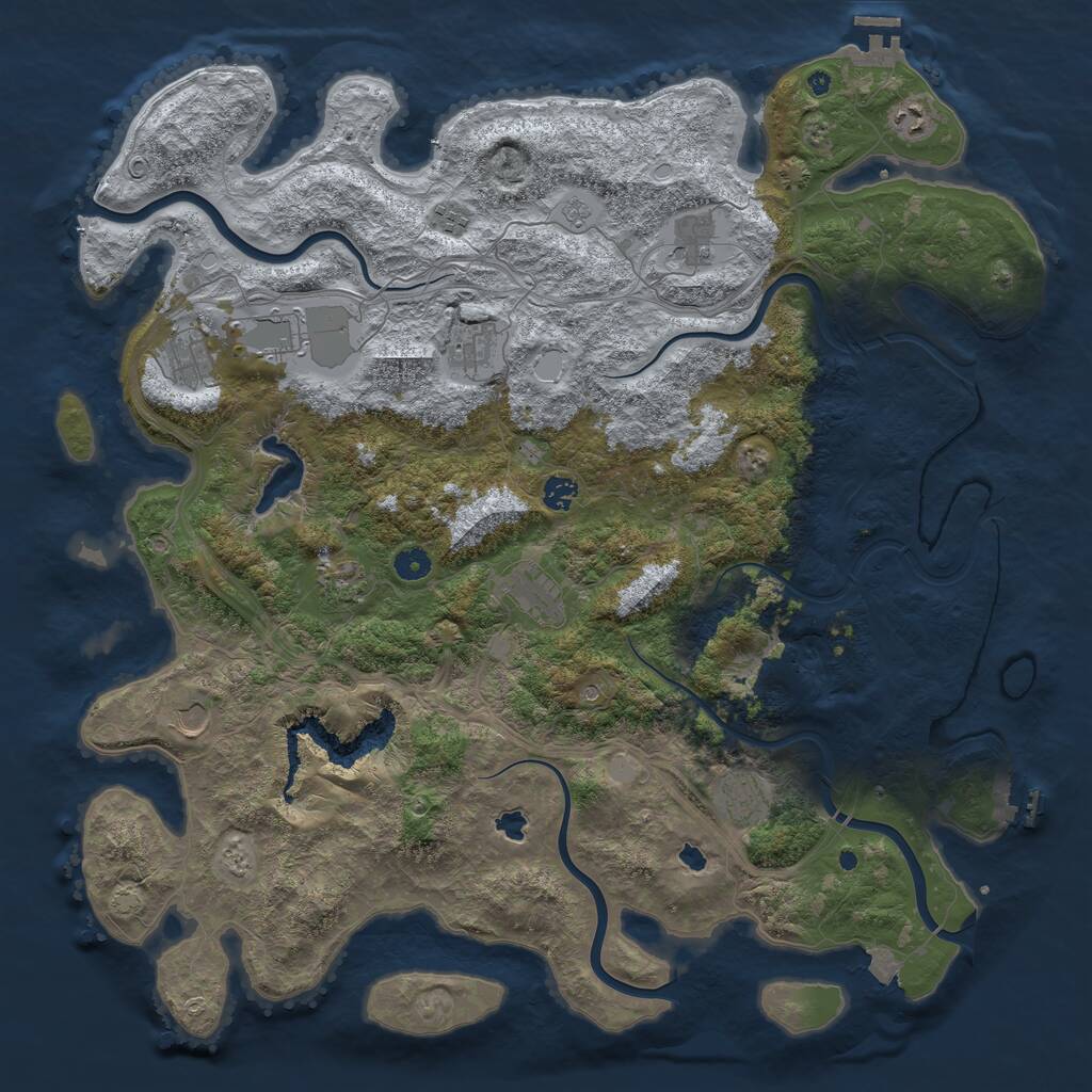 Rust Map: Procedural Map, Size: 4750, Seed: 18102025, 17 Monuments
