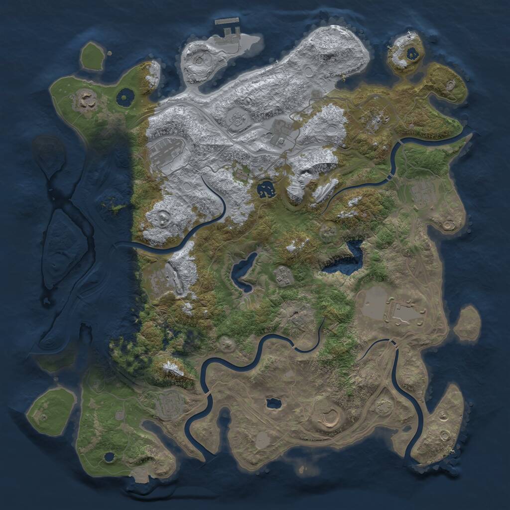 Rust Map: Procedural Map, Size: 4250, Seed: 13810, 16 Monuments