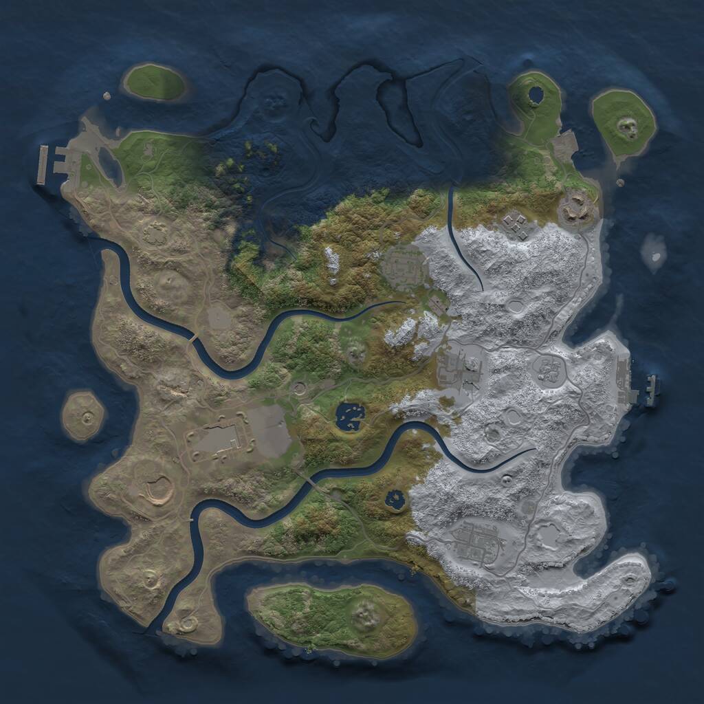 Rust Map: Procedural Map, Size: 3600, Seed: 774, 14 Monuments