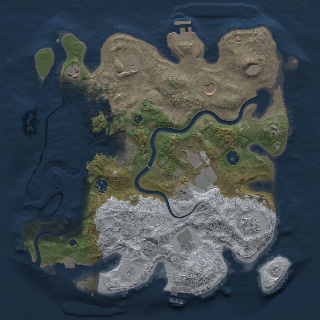 Rust Map: Procedural Map, Size: 3700, Seed: 202252, 15 Monuments