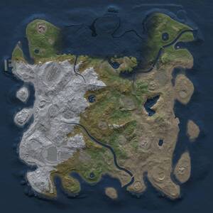 Thumbnail Rust Map: Procedural Map, Size: 4000, Seed: 35487, 15 Monuments