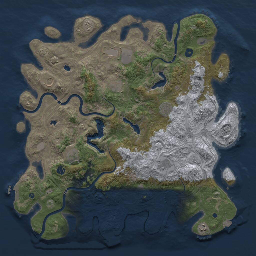 Rust Map: Procedural Map, Size: 4500, Seed: 399763006, 16 Monuments
