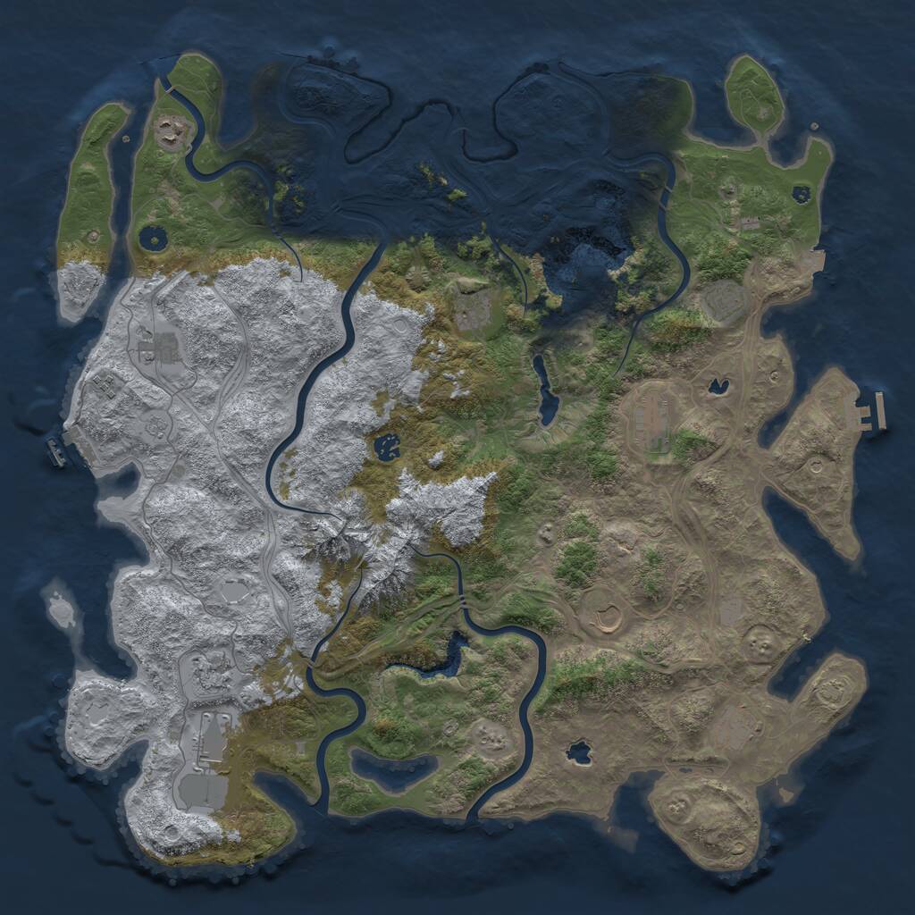 Rust Map: Procedural Map, Size: 5000, Seed: 1967598571, 17 Monuments