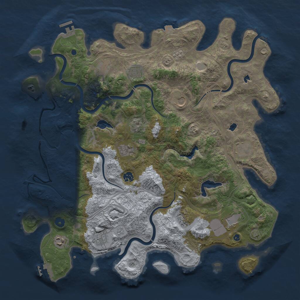 Rust Map: Procedural Map, Size: 4500, Seed: 796568895, 17 Monuments