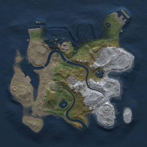 Thumbnail Rust Map: Procedural Map, Size: 2700, Seed: 1760788924, 10 Monuments