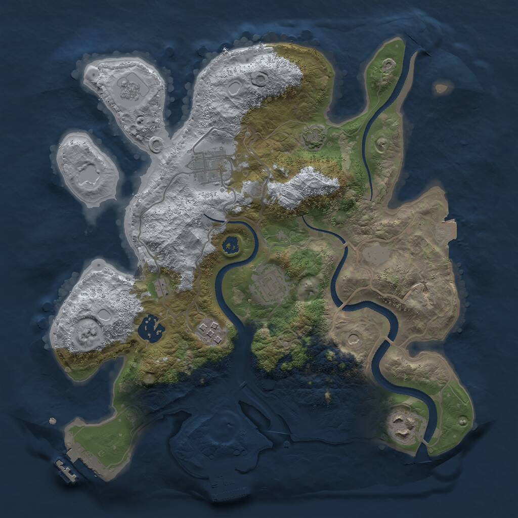 Rust Map: Procedural Map, Size: 3000, Seed: 1395159428, 11 Monuments