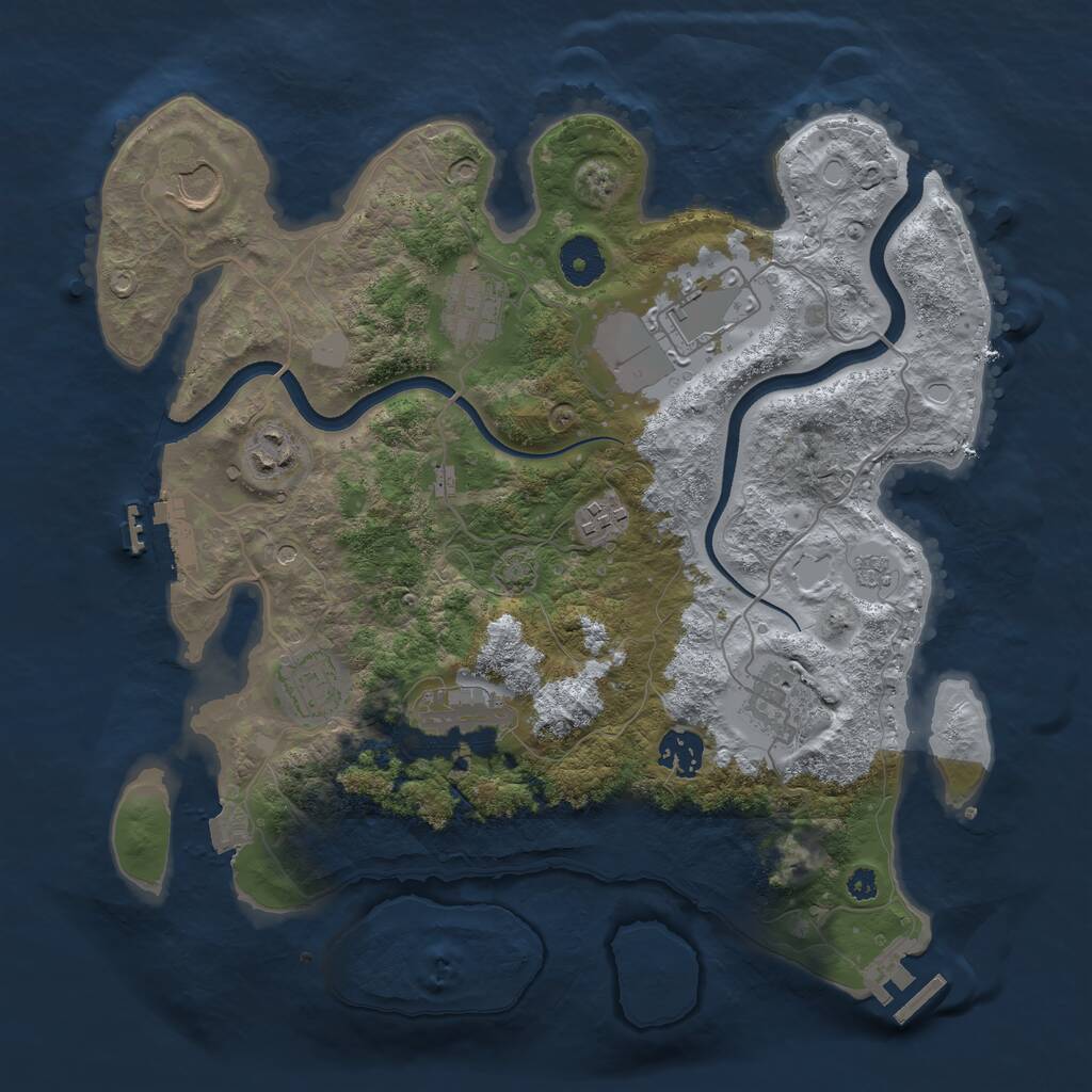 Rust Map: Procedural Map, Size: 3500, Seed: 141421356, 15 Monuments