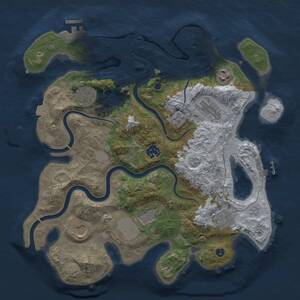 Thumbnail Rust Map: Procedural Map, Size: 3500, Seed: 529662896, 14 Monuments
