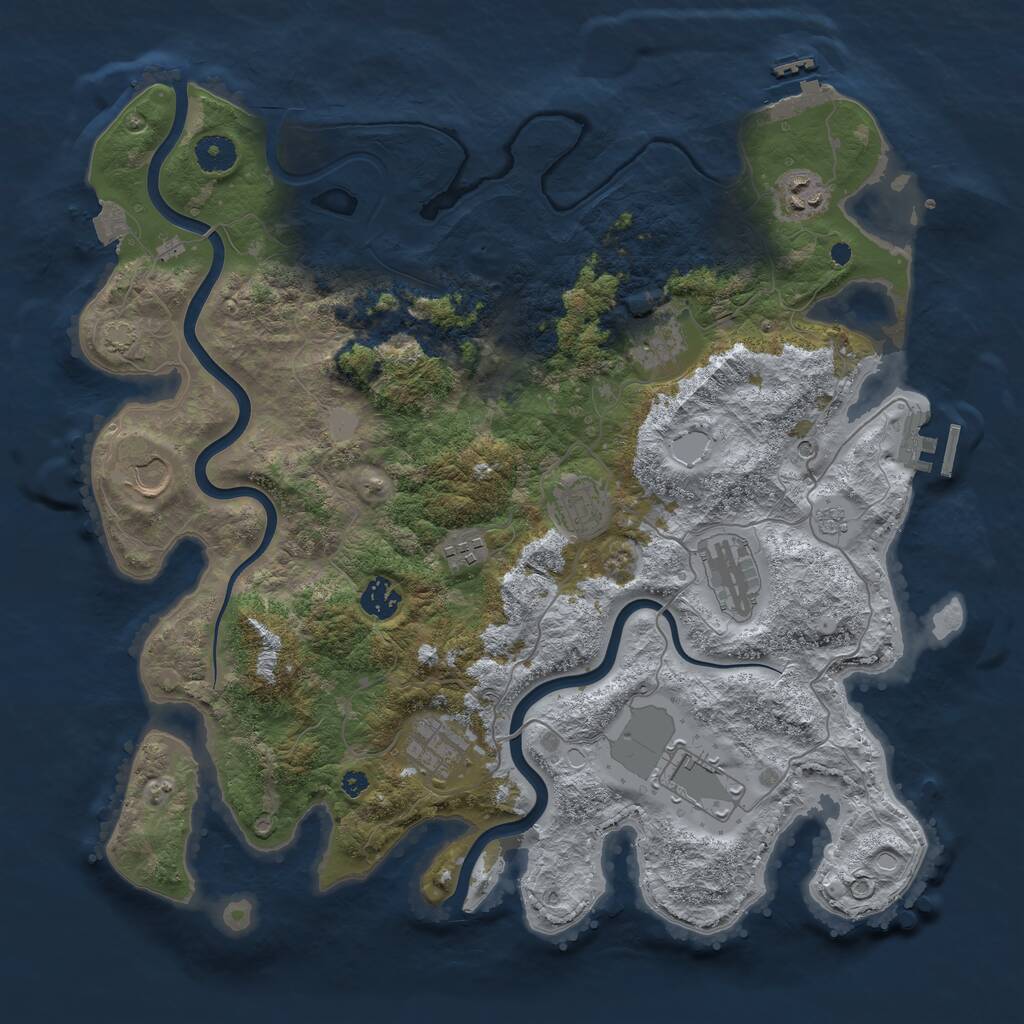 Rust Map: Procedural Map, Size: 3925, Seed: 1020003968, 15 Monuments